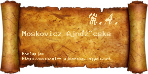 Moskovicz Ajnácska névjegykártya